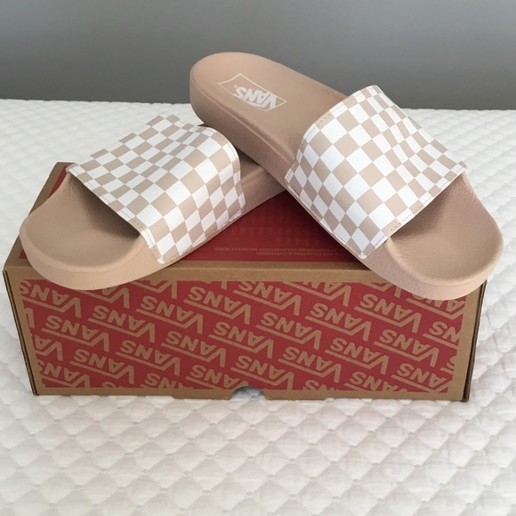 vans rose slides